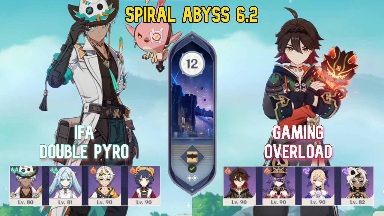 |Ifa Double Pyro & Gaming Overload | Spiral Abyss Floor 12 | 4 Star Only | Genshin Impact Luna 6.2
