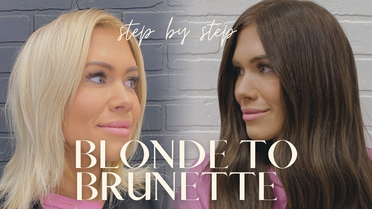 FILLING BLONDE HAIR GOING DARK!!! Step by step! One of my favorite transformations 😍
