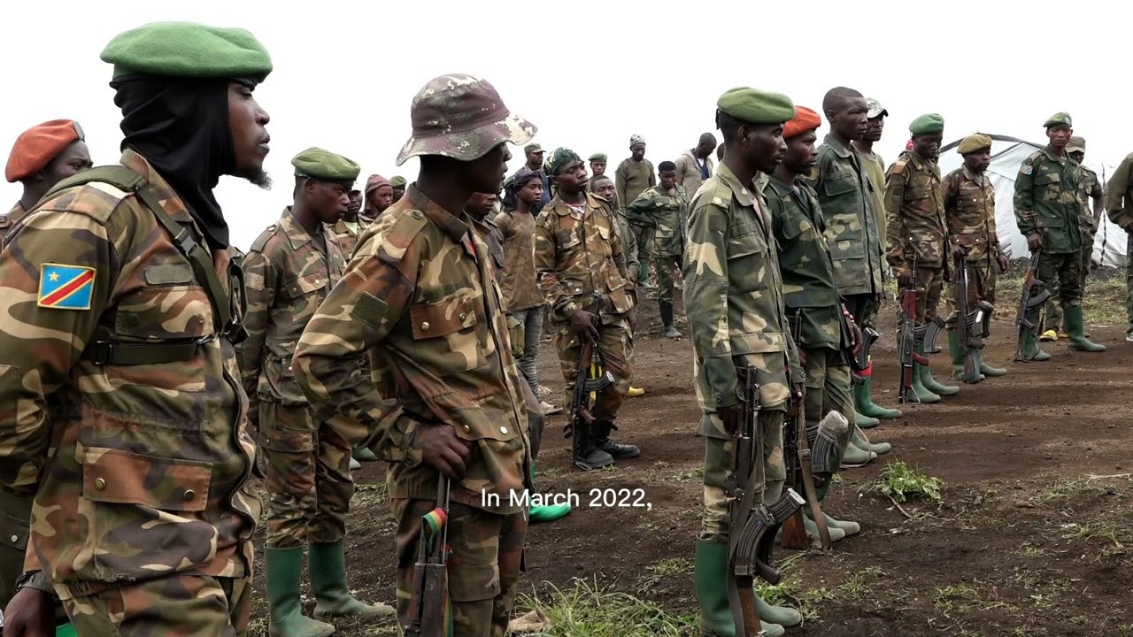 This video showcases technical vehicles belonging to The m23 Rebels somewhere in North Kivu