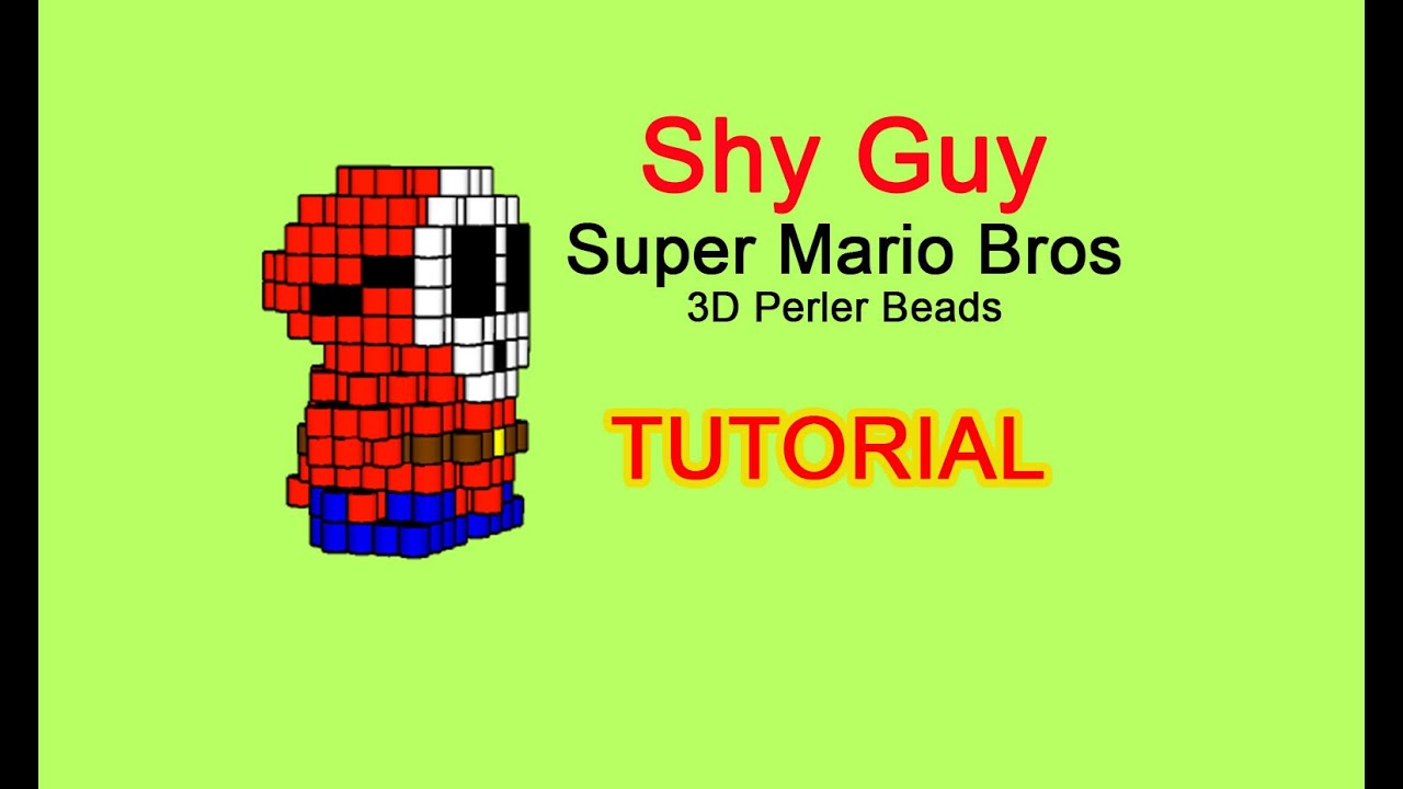 3D perler beads tutorial Shy Guy from Super Mario