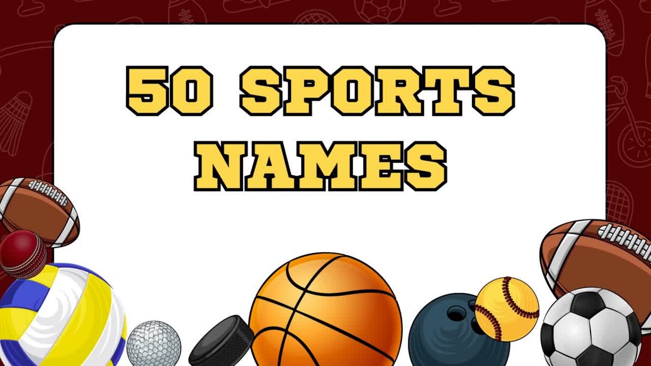 All Sports Names in English | 50 Sports & Games Vocabulary with Images
