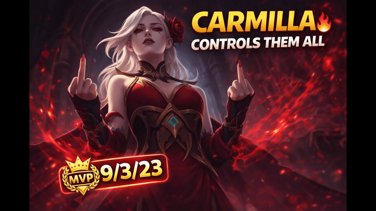 CARMILLA MVP 9/3/23 😈 TOTAL CONTROL | Rank Match #mobilelegends #mlbb #carmillamlbb 