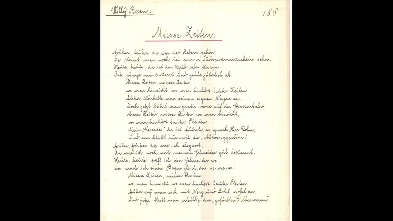 Willy Rosen: Miese Zeiten.
