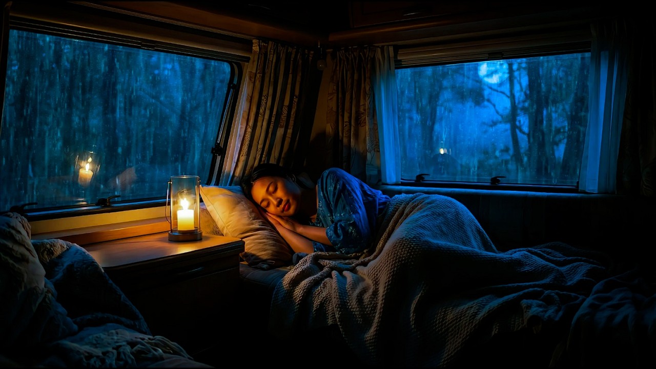 Relaxing Heavy Rain & Thunder Sounds ⛈️ Inside a Car 🚐 — Deep Sleep & Calm Night Ambience