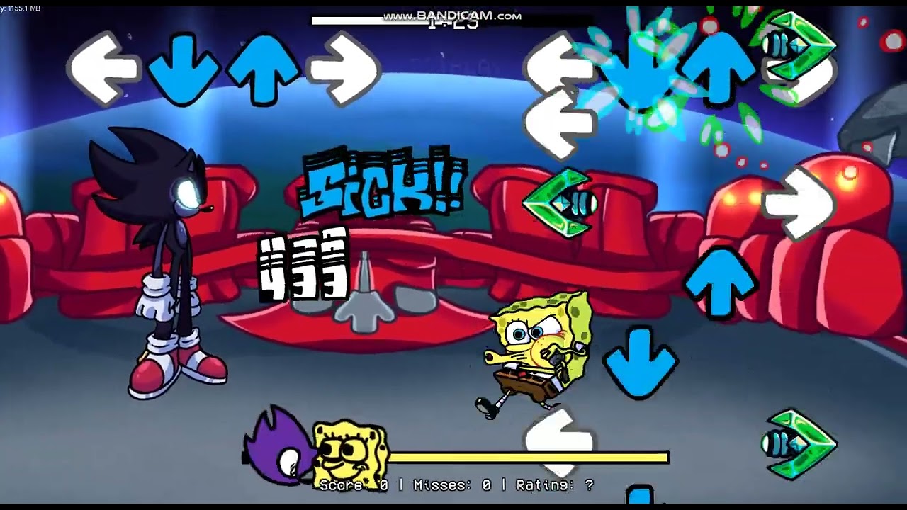 FNF Ectospasm But Dark Sonic and SpongeBob Sing it Remastered