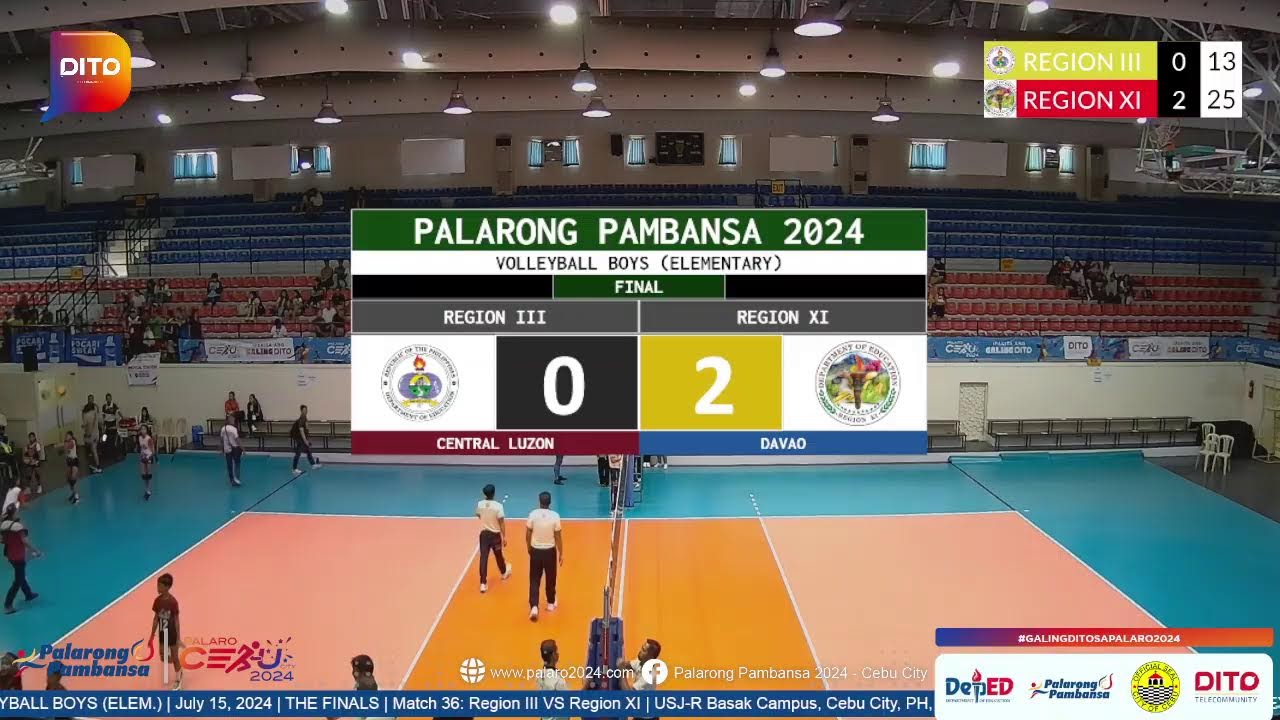 Palarong Pambansa 2024 - Volleyball Boys (Elem.) | LIVE | FINALS | Match 36: Region III VS Region XI