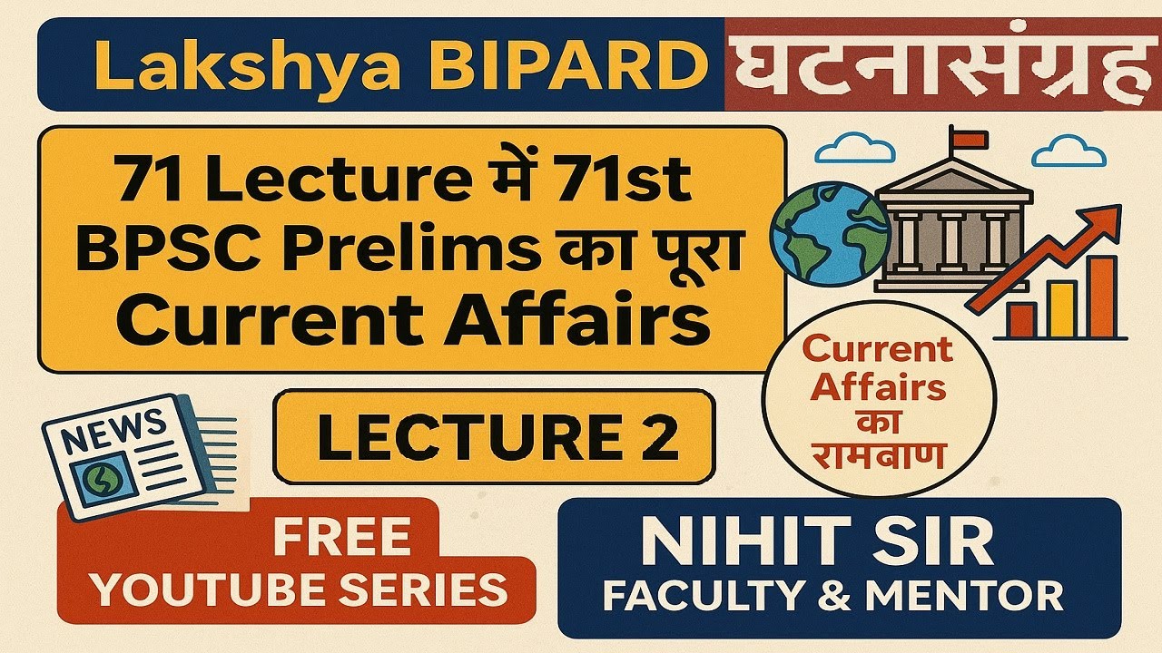 Important Current Affairs for 71st BPSC Prelims | Lecture 2 by Nihit Sir |  #bpsc #71stbpscprelims