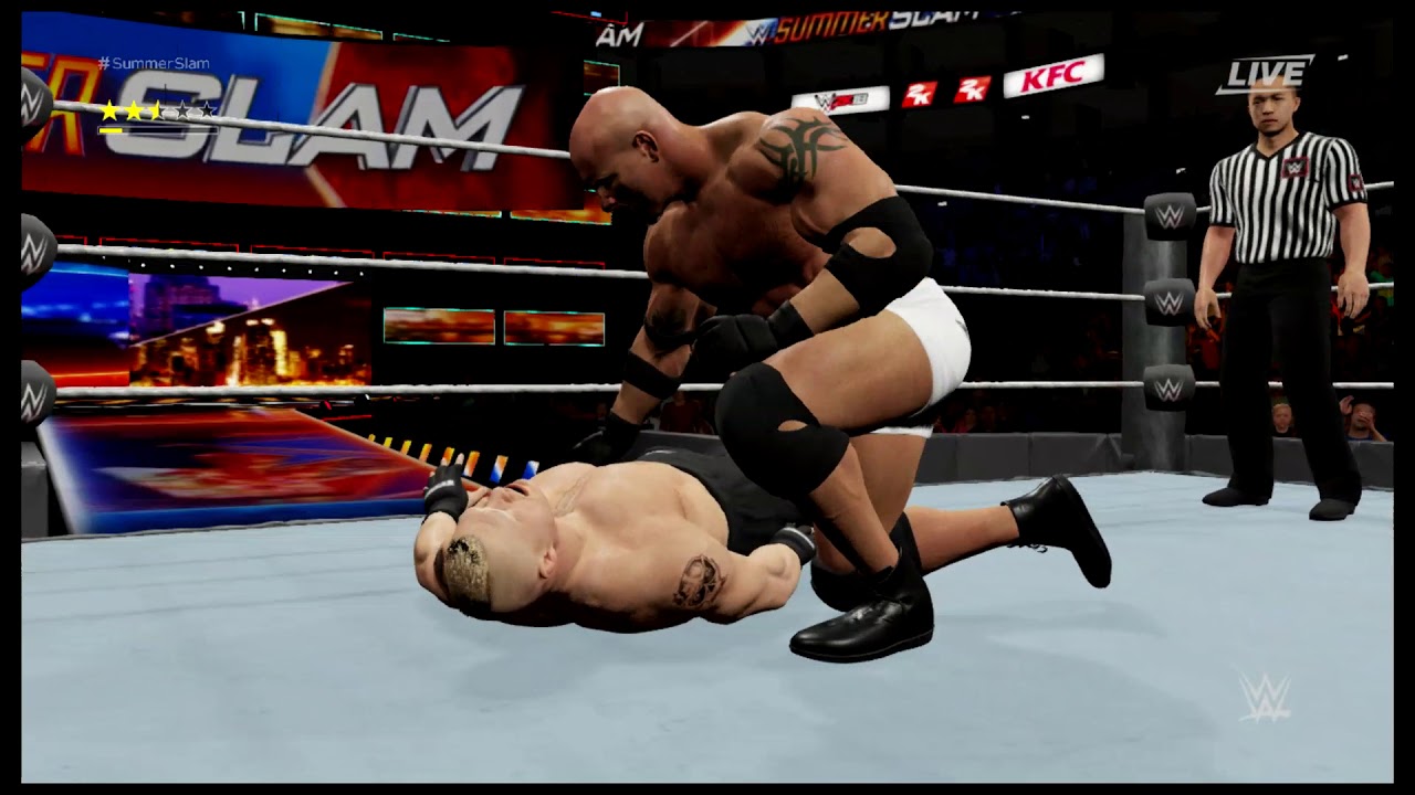 WWE 2K18 Nintendo Switch - New Patch 1.02 Gameplay Goldberg vs Brock Lesnar