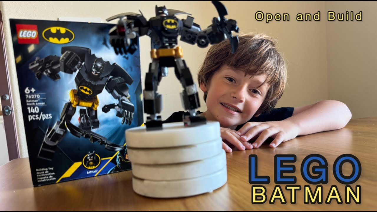 Batman Mech LEGO - Lincoln gets to open and build his new DC BATMAN MECH LEGO SET!!!