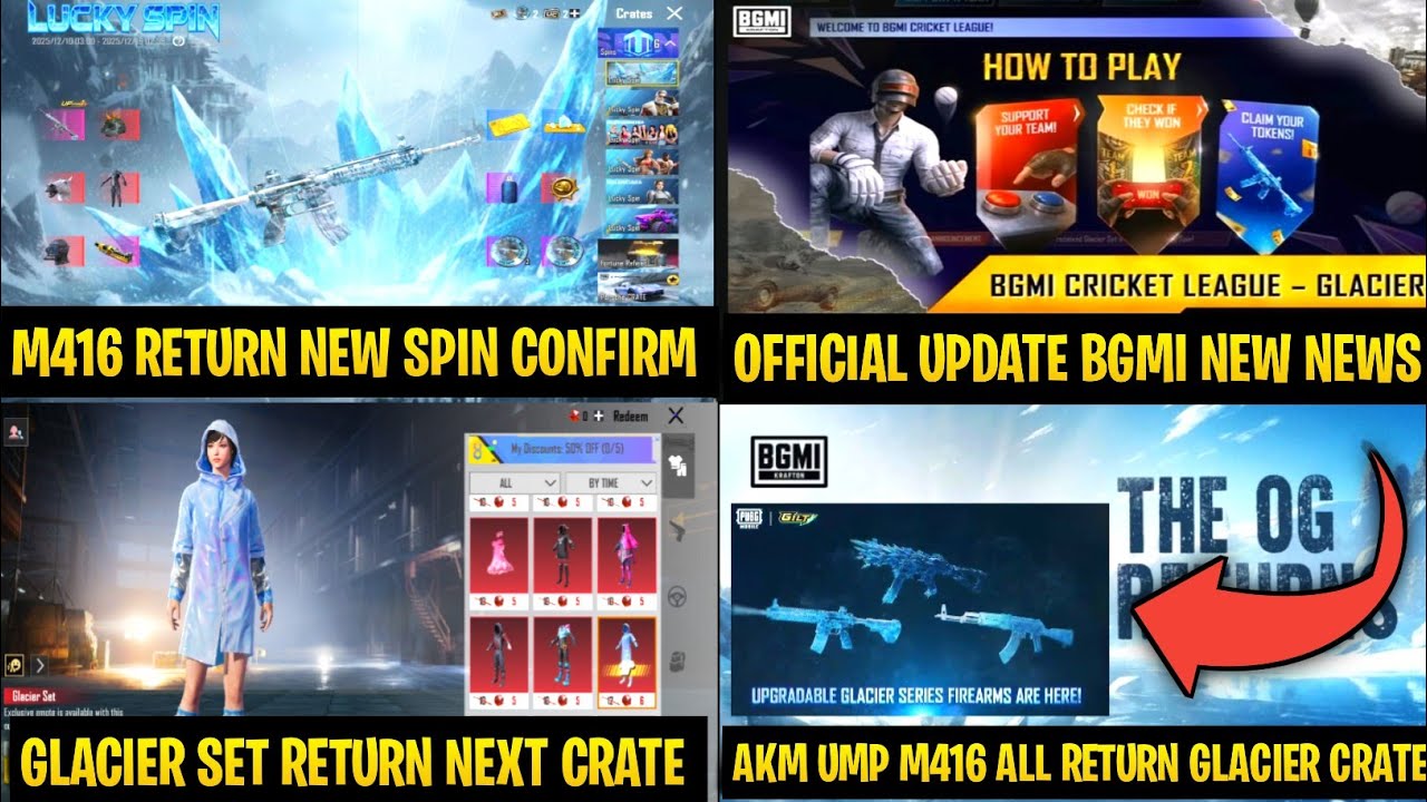 Biggest Announcement 😍 RETURN M416 GLACIER DATE HERE | GLACIER SET RETURN | AKM,UMP,M416 ALL COMING 