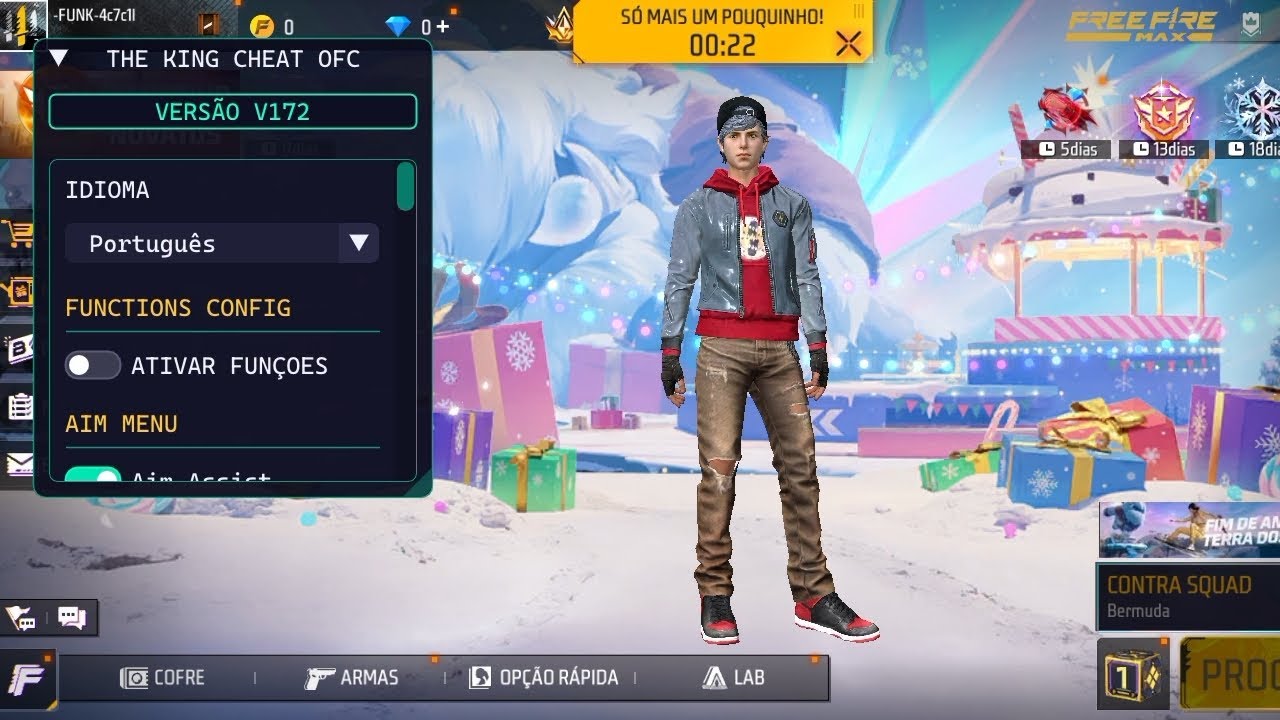SAIU AGORA NOVO MOD MENU THE KING CHEATS ATUALIZADO FREE FIRE 100% ANTIBLACKLIST