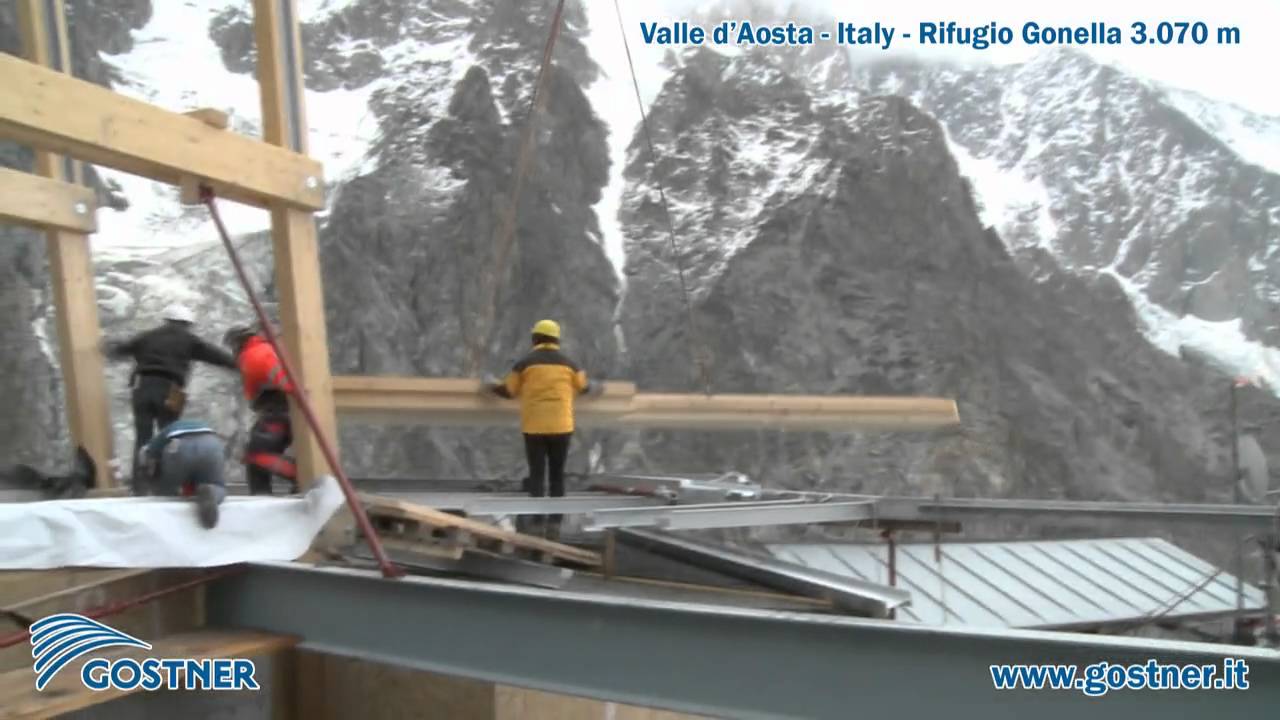 Costruzione rifugio Gonella - Monte Bianco
