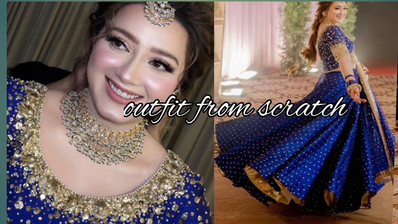 Lehnga kurti💖 cutting ✂️with hand 🪡embeshment,Momina Iqbal inspired lehnga cutting and stitching 