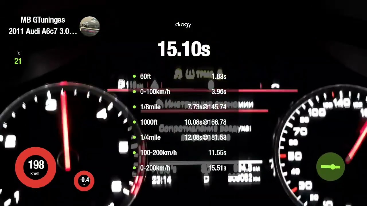 AUDI A6 C7 CDUC DL501 3.0TDI STAGE 3 разгон 0-100 3.96😎