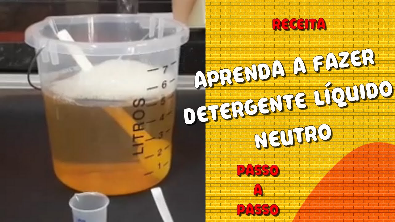 Como fazer detergente liquido neutro - Formula de detergente lava louças