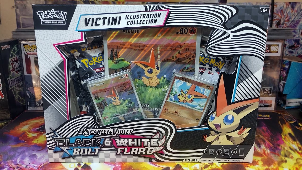 Opening the New Pokemon Black Bolt & White Flare Victini Illustration Collection box!