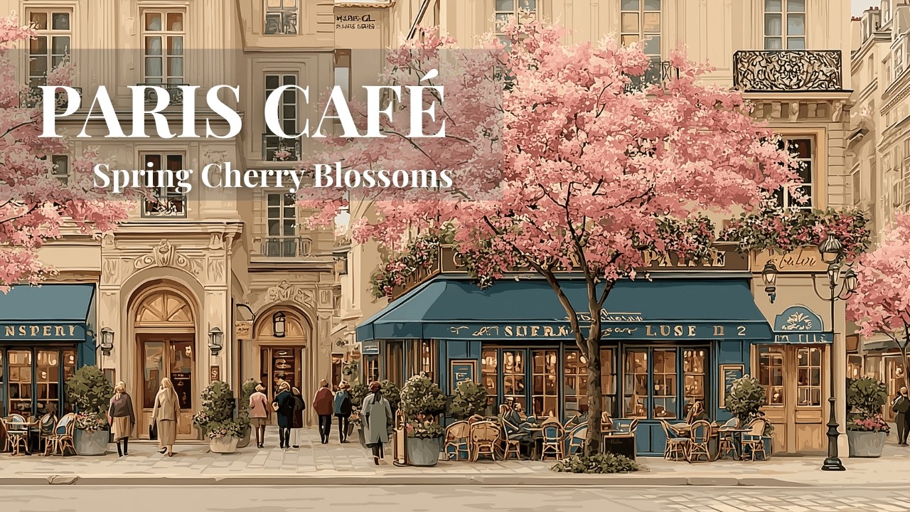 𝐏𝐀𝐑𝐈𝐒 𝐂𝐀𝐅𝐄́ 🌸 Spring Cherry Blossoms — Relaxing French Waltz with Bird Sounds [2 HOURS]