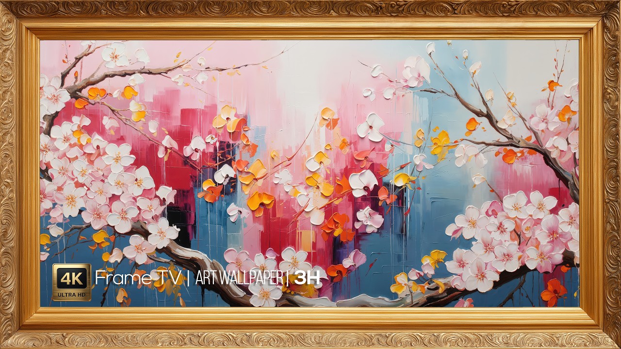 Elegant Abstract Floral Painting | Frame TV Art Wallpaper | 3 Hours Modern Decor Art 4K