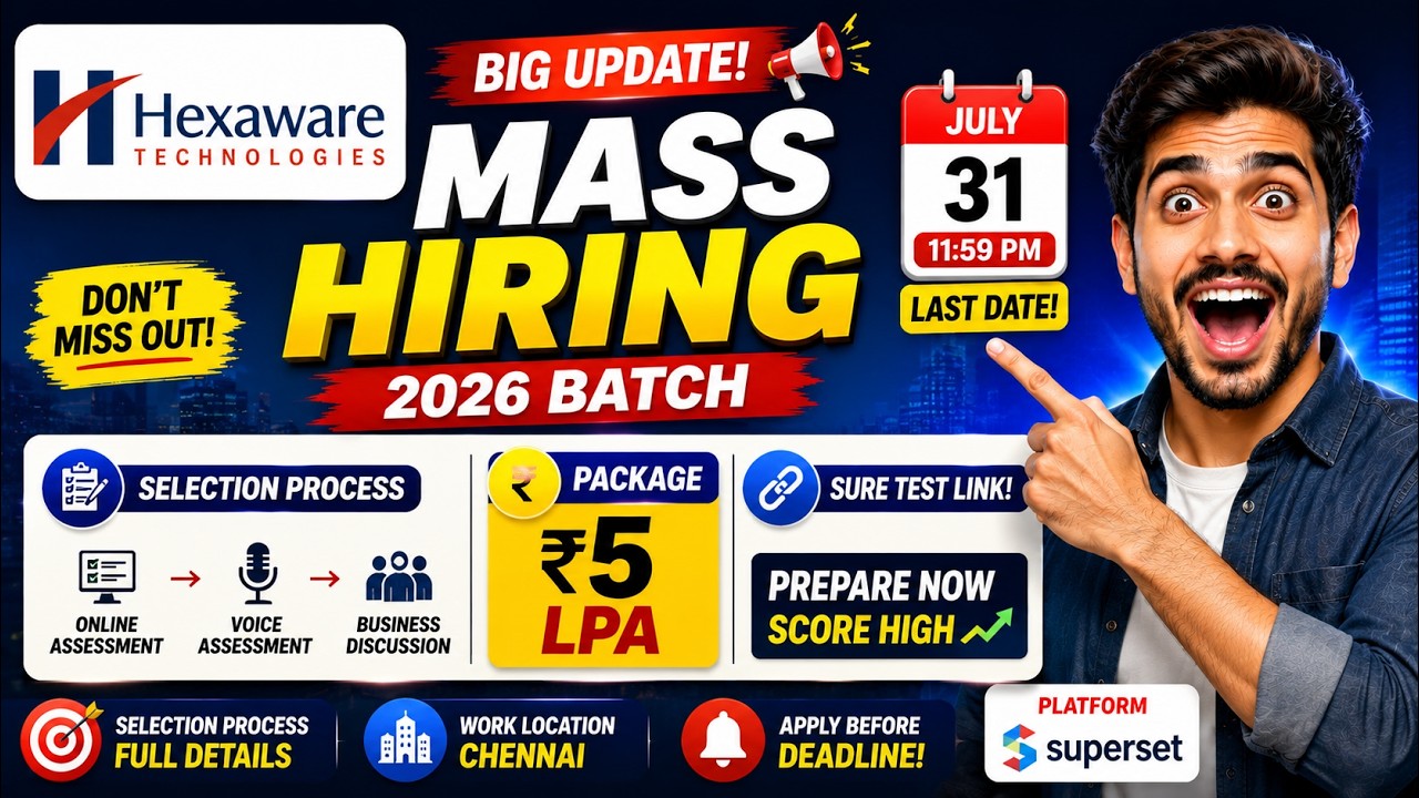 Hexaware Off Campus Drive 2026 | Junior Management Trainee | Fresh Hiring Update