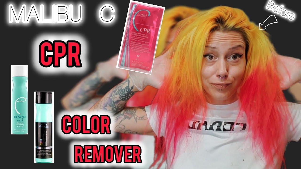 MALIBU CPR HAIR COLOR REMOVER / COLOR DISRUPTOR & UN DO GOO on RED SEMI-PERMANENT HAIR DYE!