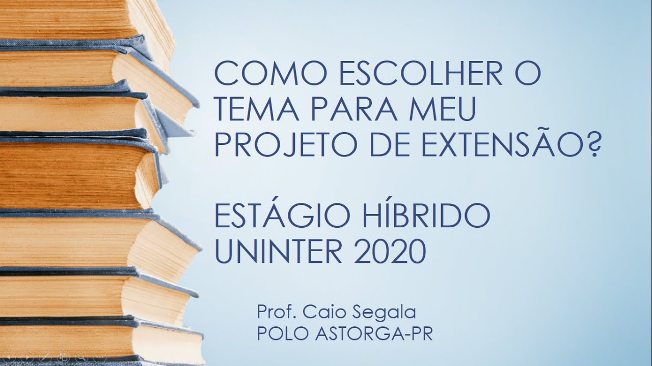 COMO ESCOLHER O TEMA PARA MEU ESTÁGIO EXTENSÃO UNINTER 2020