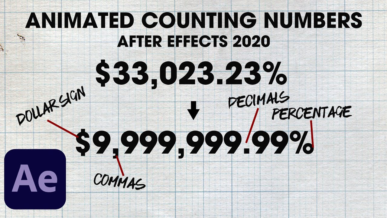 Numbers counting up with commas, decimals [ULTIMATE GUIDE] - After Effects 2020 Update