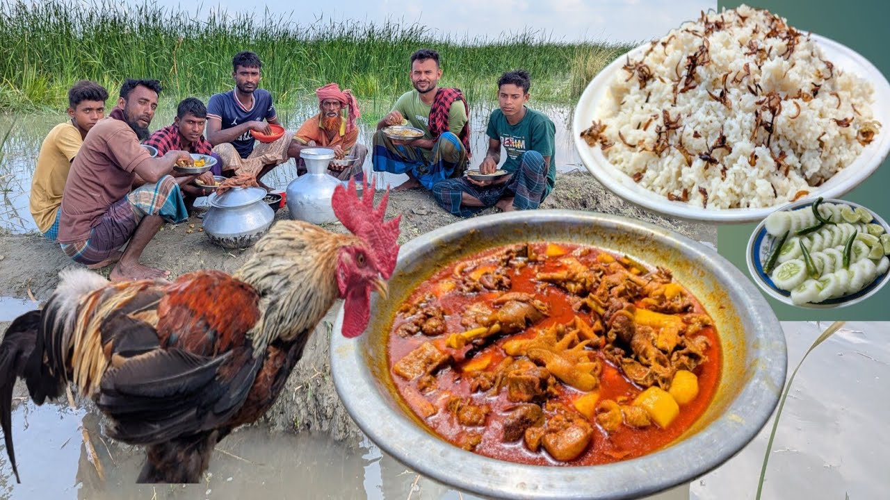 মায়ের হাতে রান্না করা আতালের বড় রাওয়া, আর পোলাও ,চড়ে বসে সবাইকে নিয়ে খেলাম।