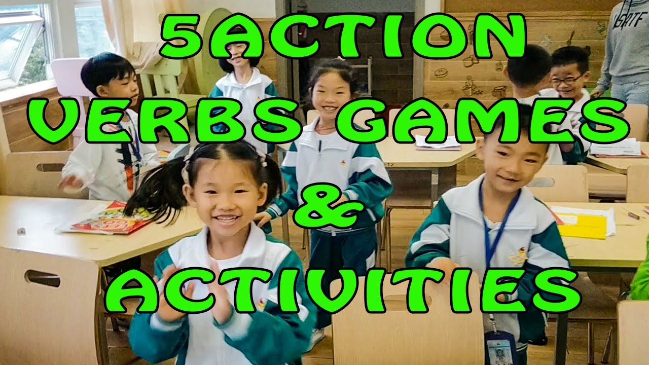 5 Action Verbs Games & Activities for ESL Kids [Primary school+kindergarten]