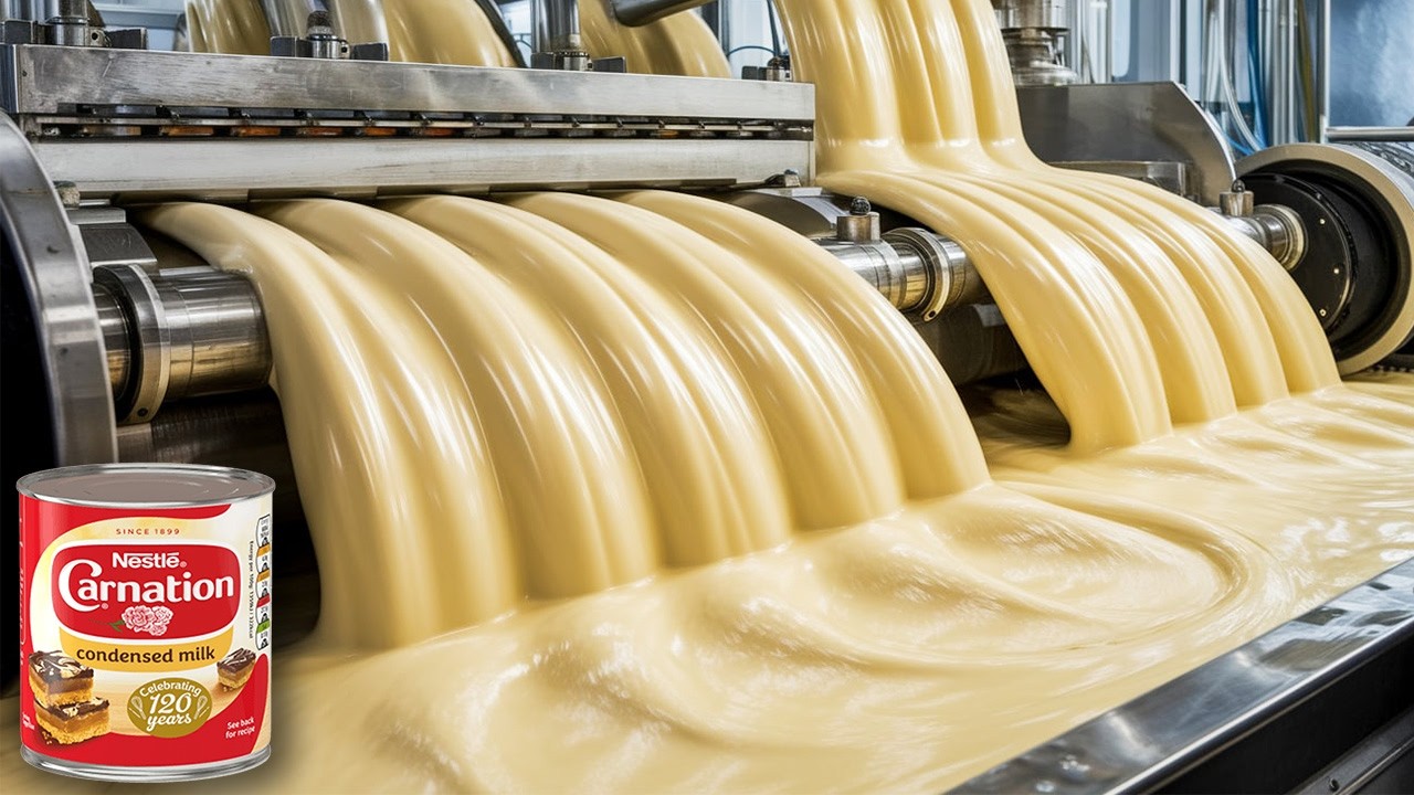How Condensed Milk Is Made in a Factory (Full Documentary)