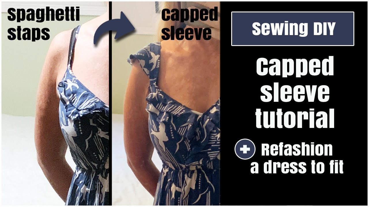 Add capped sleeves to a dress or top. Sleeve sewing tutorial.