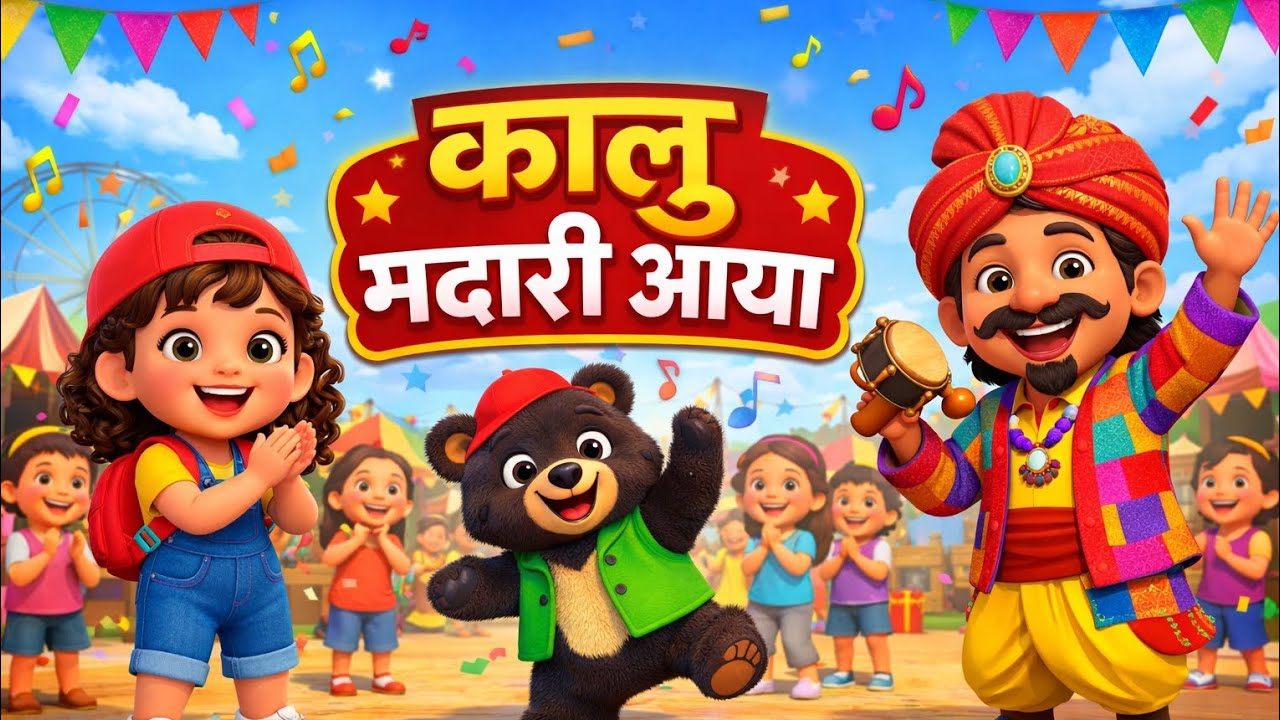 कालू मदारी आया 🐻 | Kalu Madari Aaya | Hindi Nursery Rhymes for Kids | Bear Dance | ‎⁨@LearnWithNoa