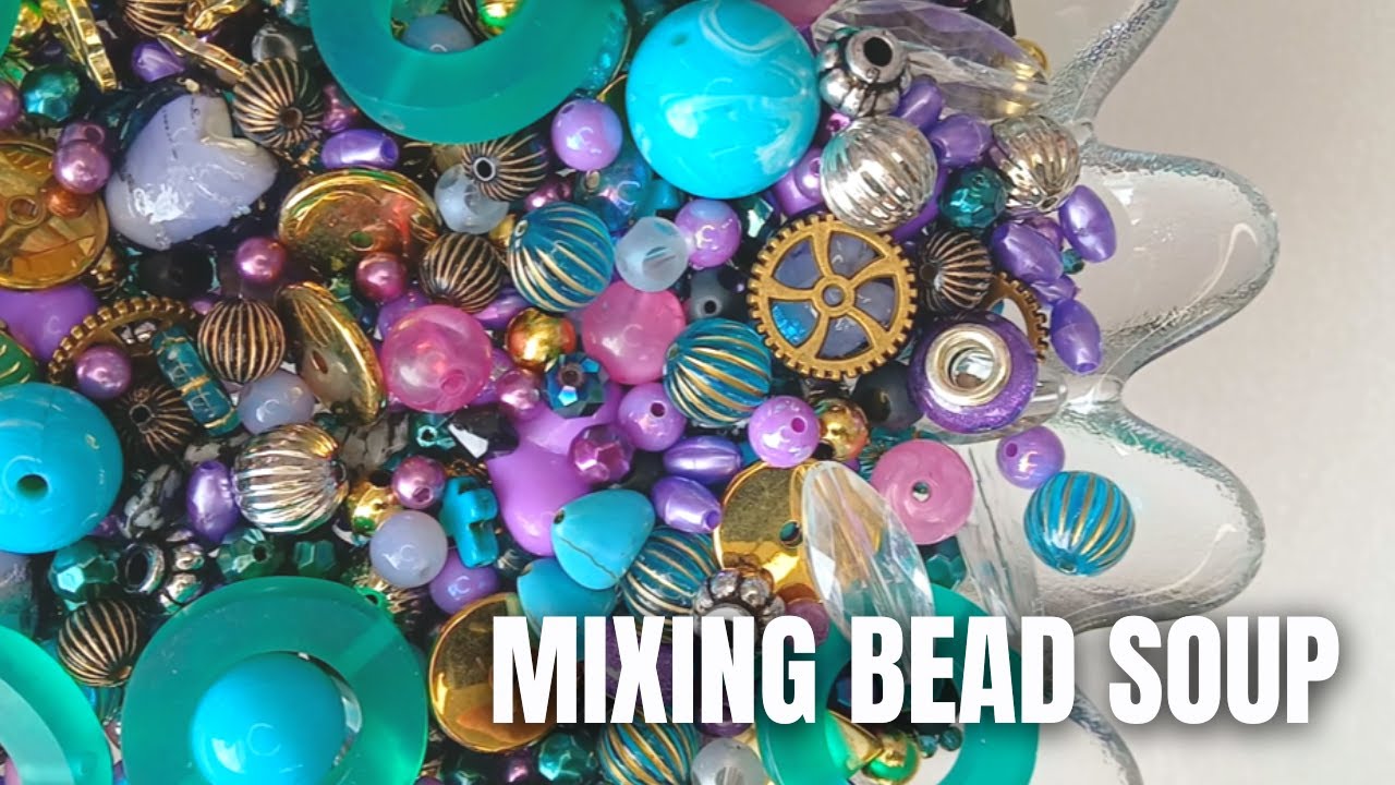 Mixing Bead Soup | Teal, Purple & Gold Mix | ASMR
