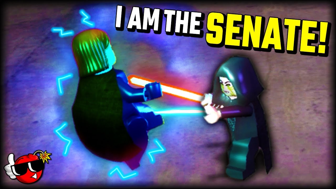 Palpatine attacks the senate in Lego Star Wars