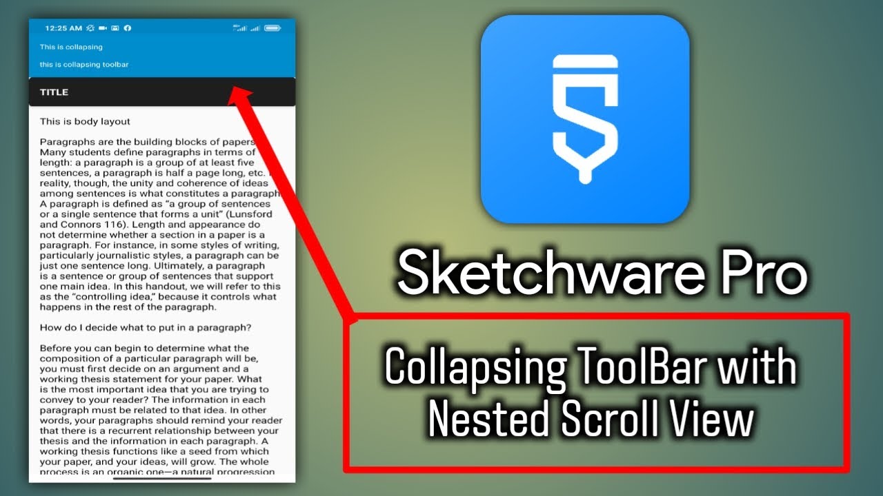 Sketchware Pro Collapsing ToolBar with Nested ScrollView