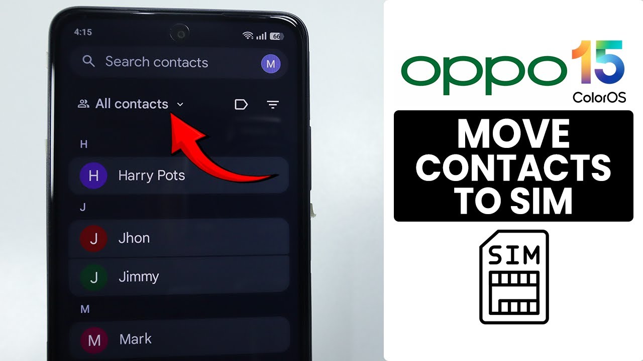 [ColorOS 15] Как перенести контакты с телефона Oppo на SIM-карту &mdash; Перенос контактов