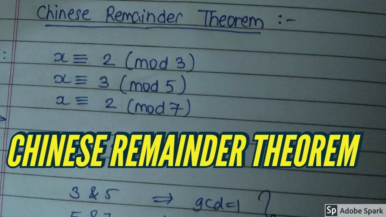 Chinese Remainder Theorem | Easy conceptual method | Cryptography and Network Security
