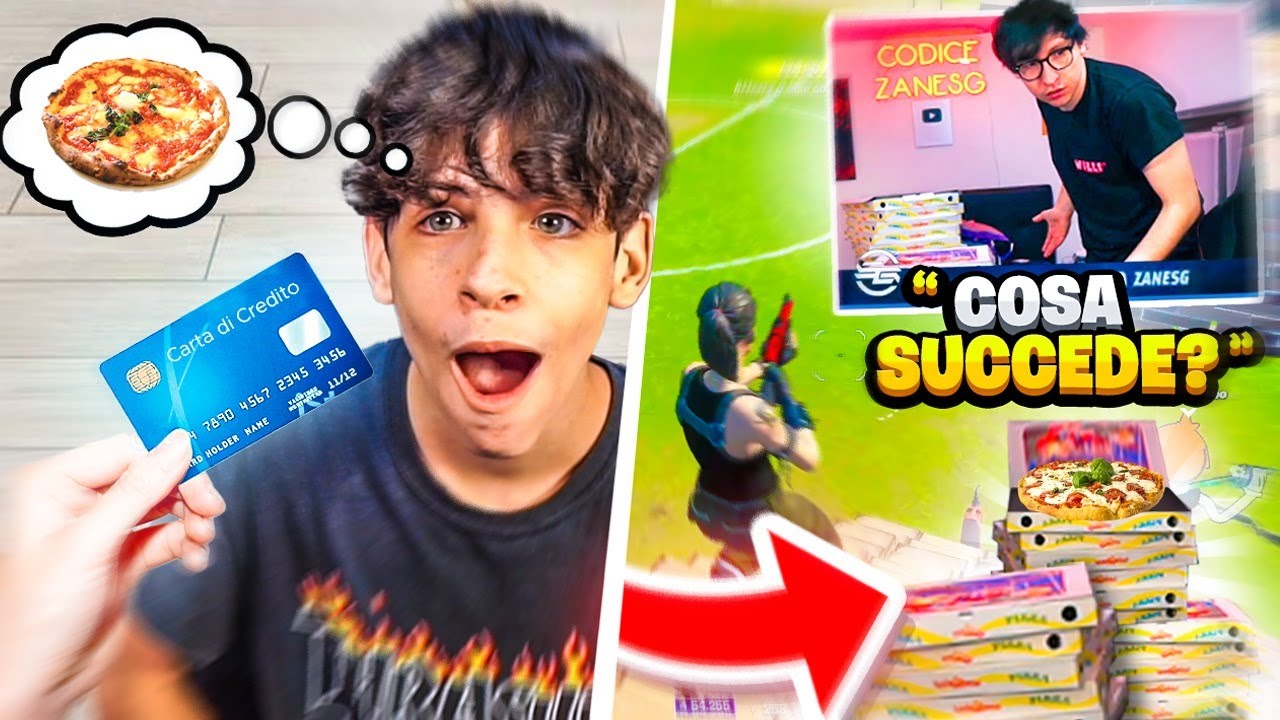 MIO FRATELLO ORDINA 20 PIZZE MENTRE SONO LIVE! FORTNITE ITA