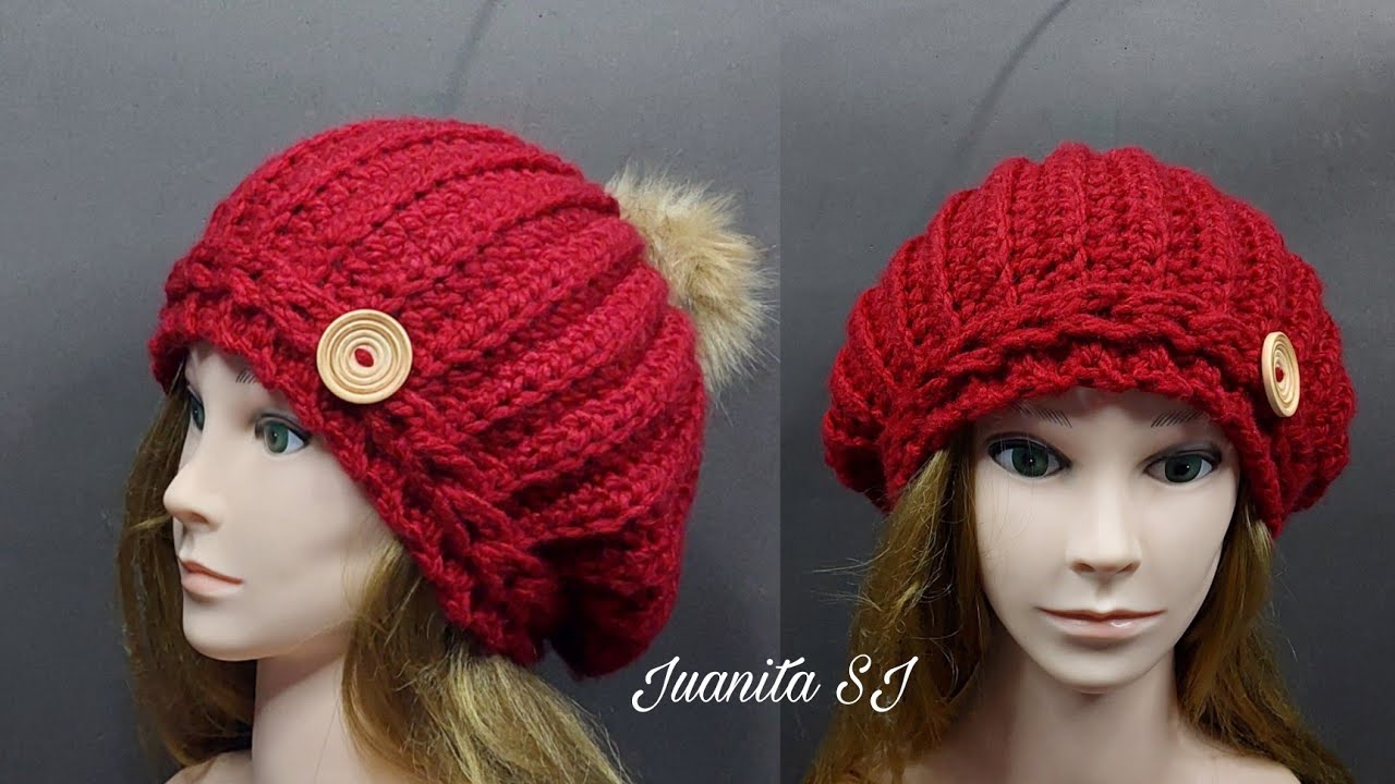 Como tejer una Boina muy FÁCIL paso a paso / Boina tejida a crochet / Gorro tejido para Mujer