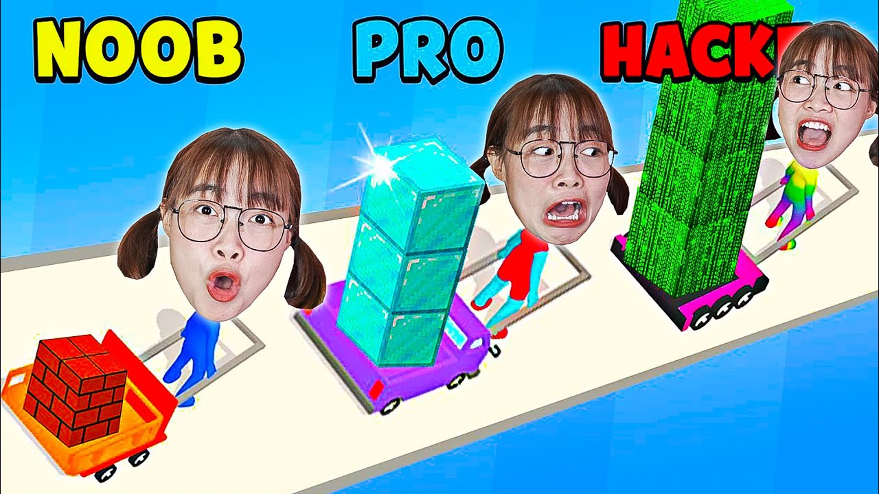 Hà Sam Đi Nhặt Gạch Màu Sắc Để Xây Nhà Cao Chót Vót - Brick Builder