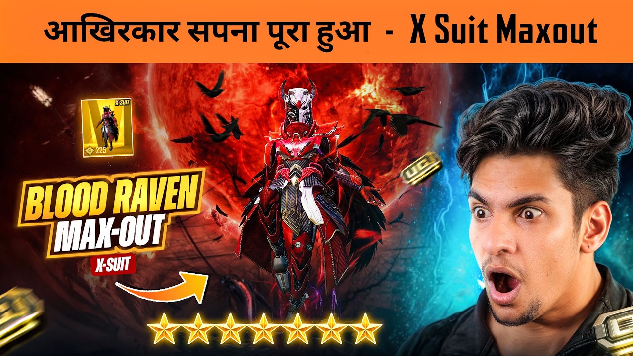 Maxing Out BLOOD RAVEN X-SUIT 😱 50,000 UC  X-Suit Crate Opening in BGMI