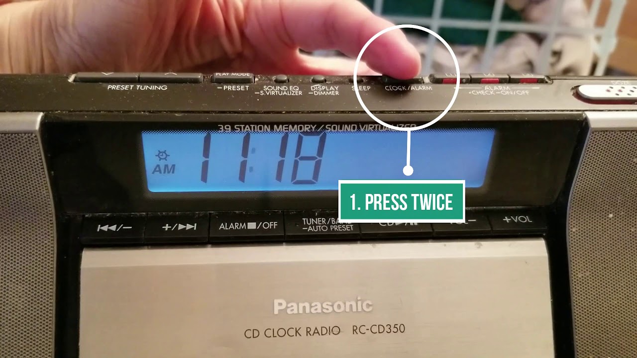 Panasonic RC-CD350 Clock Radio Tutorial - How to set clock and radio presets