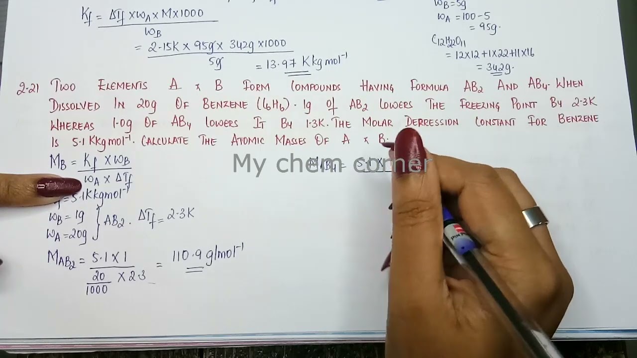 Two elements A and B form compounds having formula AB2 and AB4,when dissolved in 20g of benzene