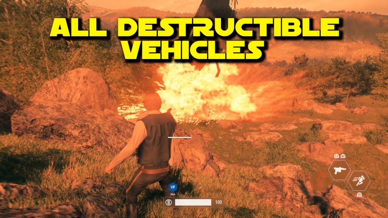 Star Wars Battlefront 2 - ALL Destructible Vehicles in the Campaign