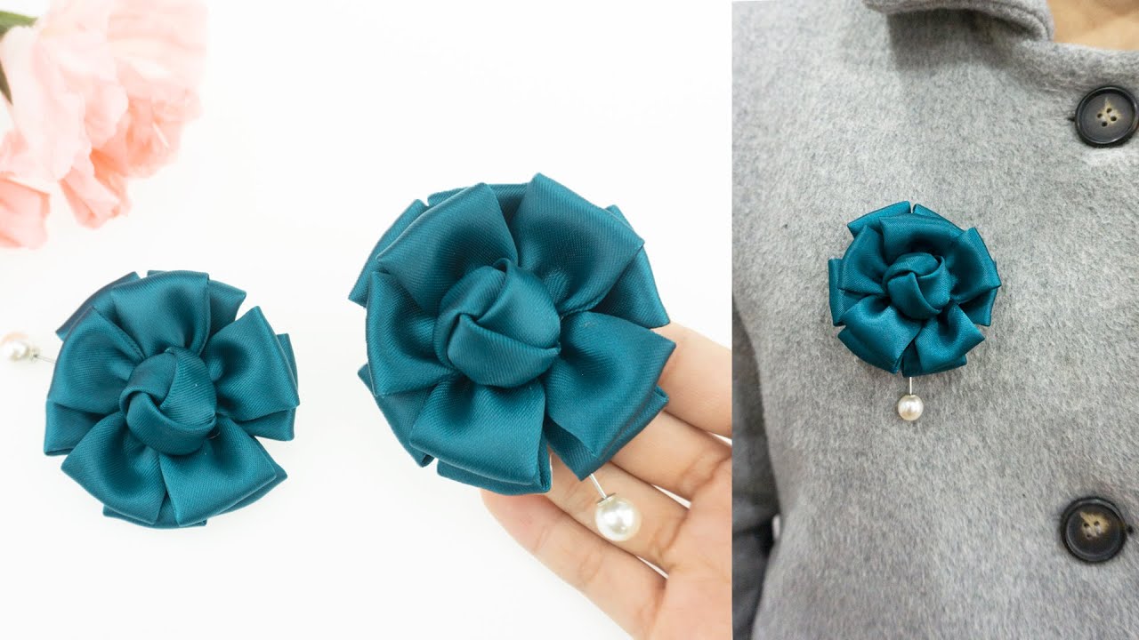DIY Brooches | Lovely and Easy little brooch with satin ribbons | Brooches Tutorial
