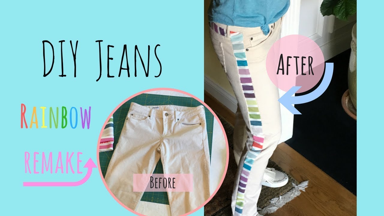Rainbow Jeans DIY Sew Remake