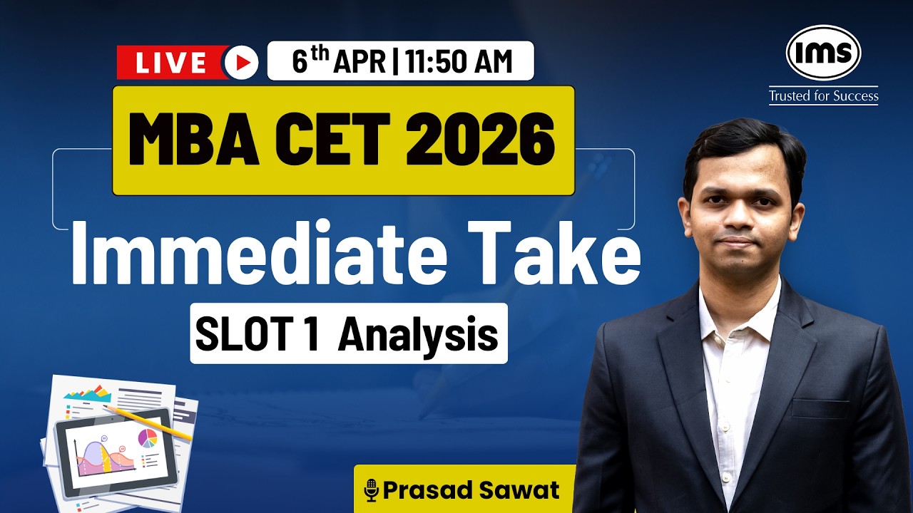 MBA CET 2026 First Take Analysis - Day 1 Slot 1 | Prasad Sawant