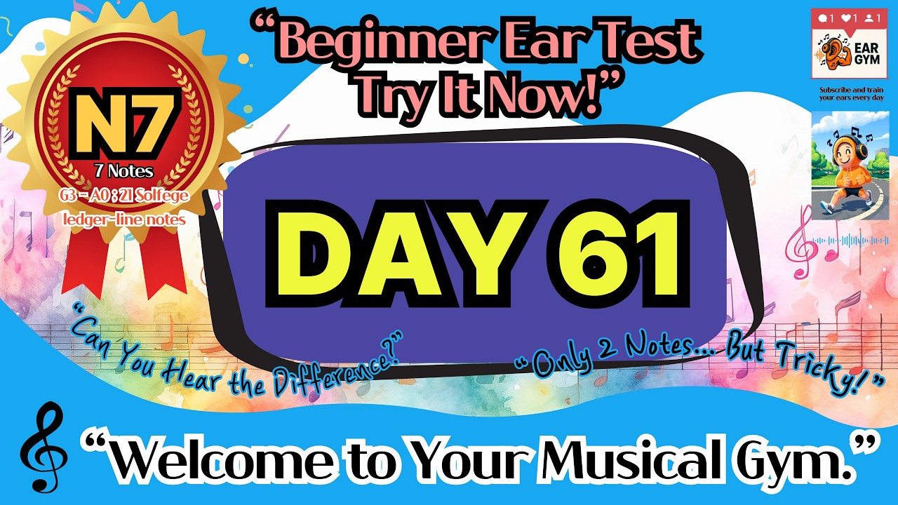 Beginner Ear Training Day 61 - StarterㅣBass-Clef : 42 Questions | EarGym