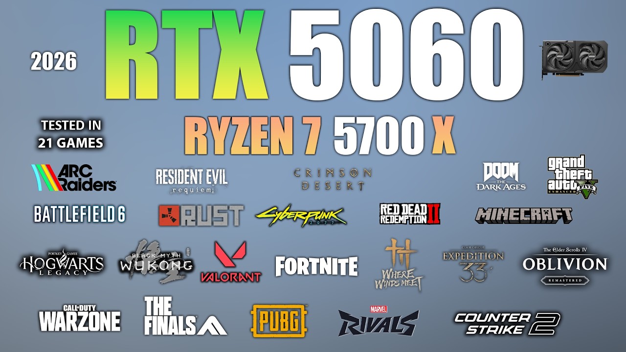 RTX 5060 + Ryzen 7 5700X : 21 Games Tested - The Best 2026 Build?