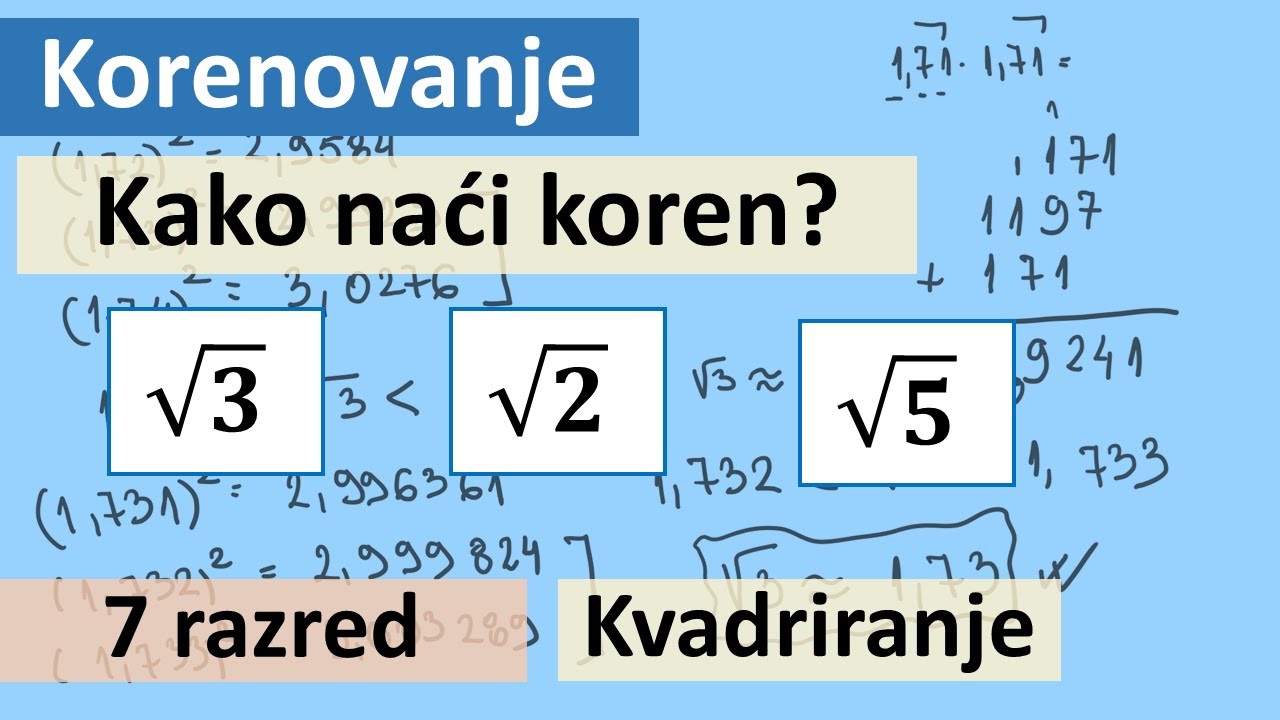 Kako naći koren? Matematika za 7 razred