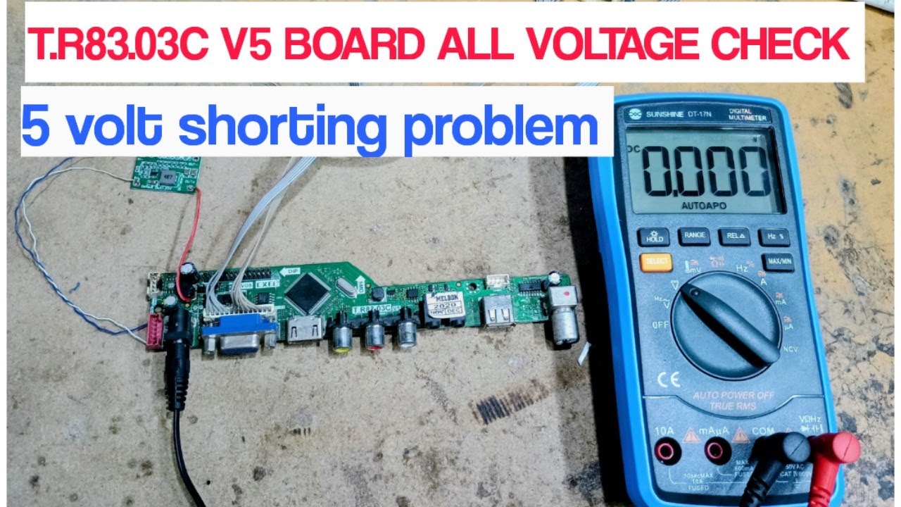 T.R83.03c v5 Universal Motherboard Voltage check   | 5 volt की SHORTING को कैसे हटाएं